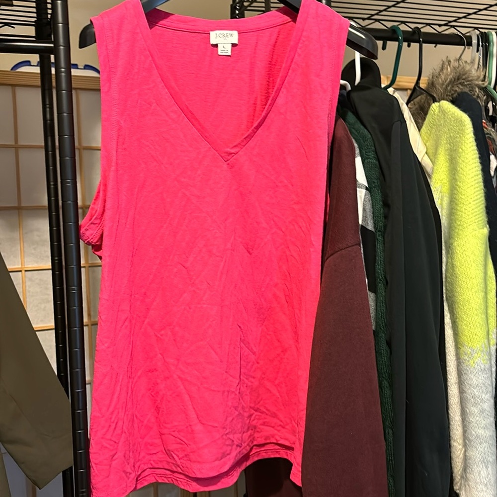 Jcrew hot pink tank.